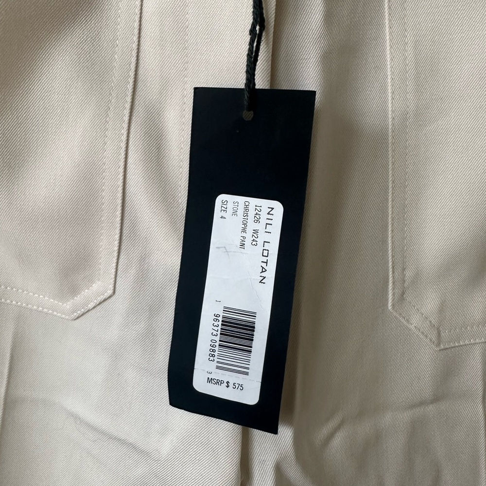NWT Nili Lorain Christophe 100% Wool Pants in Stone Size 4 - Picture 4 of 8